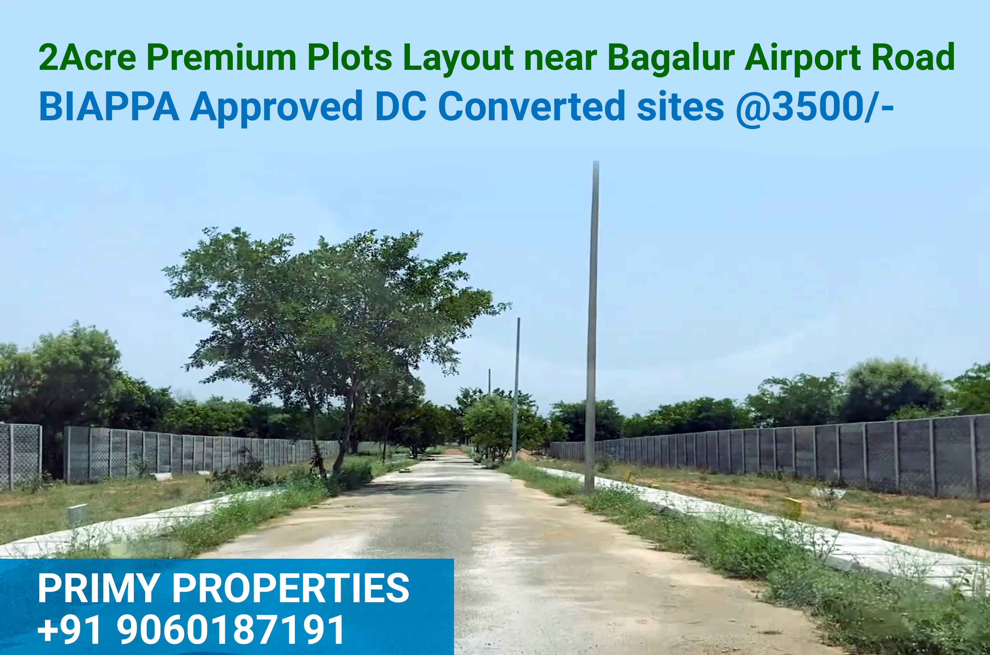 2Acre premium plots layout near Bagaluru, Airport road, DC Converted sites @3500/-